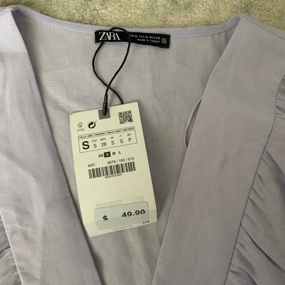 Zara lavender cropped blouse. NWT - Picture 3 of 3